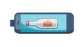 Smartphone Displaying Message in Bottle with Cork, vector design Generative AI Royalty Free Stock Photo