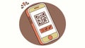 Smartphone Displaying a QR Code for Quick and Easy Scanning, vector design Generative AI Royalty Free Stock Photo