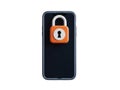 Smartphone displaying secure lock screen with orange icon Royalty Free Stock Photo