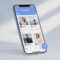 Smartphone displaying a social media app interface named \
