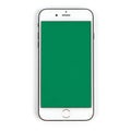 A smartphone displaying a solid green screen on its display Royalty Free Stock Photo