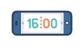 Smartphone Displaying 15:00 Time Notification Vector, vector design Generative AI Royalty Free Stock Photo