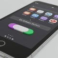 Smartphone displaying a user interface with various app icons on the screen, set Royalty Free Stock Photo