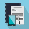 Smartphone document and Worktime design Royalty Free Stock Photo
