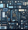 smartphone electronics scheme circuits and boards illustration