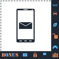 Smartphone email or sms icon flat