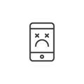 Smartphone error outline icon