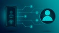 Smartphone establishing communication and data transmission between a group of people using technological lines. Security and prot