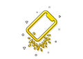 Smartphone falling icon. Phone crash sign. Mobile device. Vector