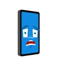 Smartphone fear emotion OMG isolated. Phone Scared. Mobile phone panicked. Vector illustration Royalty Free Stock Photo