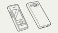 Smartphone and feature phone, mobile tech evolution vector design Generative AI Royalty Free Stock Photo