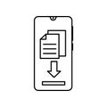 Smartphone files arrow icon. Element of smartphone icon Royalty Free Stock Photo