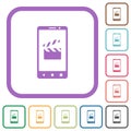 Smartphone film cut simple icons Royalty Free Stock Photo