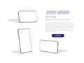 Smartphone frame less blank screen, rotated position. Smartphone from different angles. Mockup generic device. Vector Royalty Free Stock Photo