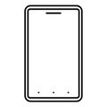 Smartphone frameless icon in outline design. Mobile phone in line style.