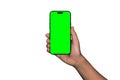 Smartphone frameless mockup. Studio shot of green screen smartphone Royalty Free Stock Photo