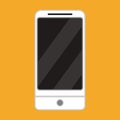 Smartphone front view vector icon device. Mobile phone technology digital blank screen. Gadget flat mockup with camera