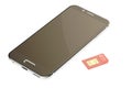 Smartphone and 5G sim card mini, micro, nano. 3D rendering