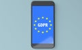 Smartphone With GDPR General Data Protection Regulation On Its D