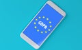 Smartphone With GDPR General Data Protection Regulation On Its D