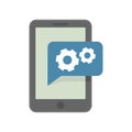 Smartphone gear innovation icon flat isolated vector