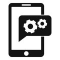 Smartphone gear innovation icon, simple style