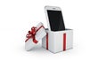 Smartphone. Gift box concept. Royalty Free Stock Photo