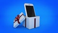 Smartphone. Gift box concept. Royalty Free Stock Photo