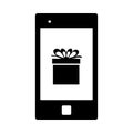 Smartphone With Gift Box On Screen Icon Royalty Free Stock Photo