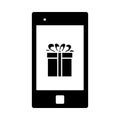Smartphone With Gift Box On Screen Icon Royalty Free Stock Photo