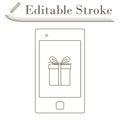 Smartphone With Gift Box On Screen Icon Royalty Free Stock Photo