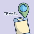 Smartphone gps navigation location pin tourist vacation travel