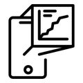 Smartphone graph icon outline vector. App data