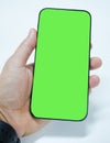 Smartphone with green screen in tecnology concept