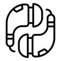 Smartphone headset icon, outline style