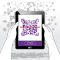 QR Code Scanning - Tablet PC Royalty Free Stock Photo
