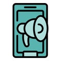 Smartphone help icon vector flat