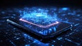 Smartphone with a hologram of a binary code