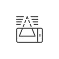 Smartphone hologram projector line outline icon