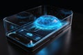 Smartphone with a holographic display created with generative AI technology