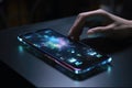 Smartphone with a holographic display created with generative AI technology