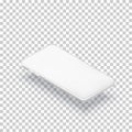 Smartphone horizontal mockup design template. Vector realistic 3d isometric illustration of white mobile phone Royalty Free Stock Photo