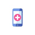 Smartphone icon, Cellphone, handphone icon with add sign. Smartphone icon and new, plus, positive symbol