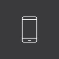 Smartphone icon, screen on dark background Royalty Free Stock Photo