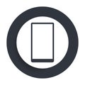 Smartphone icon flat vector round button clean black and white design concept isolated illustration Royalty Free Stock Photo