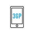 Smartphone icon. 3gp movie format