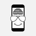 Smartphone icon_man with glasses and smile