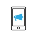 Smartphone icon. Mobile reading aloud