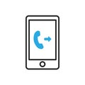 Smartphone icon. Outgoing mobile call Royalty Free Stock Photo