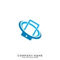 Smartphone icon. Phone icon. Message icon. Mobile icon. Communication, Speak, Speech Bubble, Talk logo. Chat bubble logo. Company Royalty Free Stock Photo